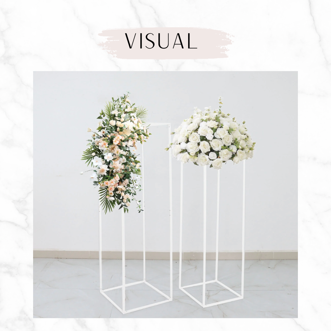 white frame stands (set of 3)