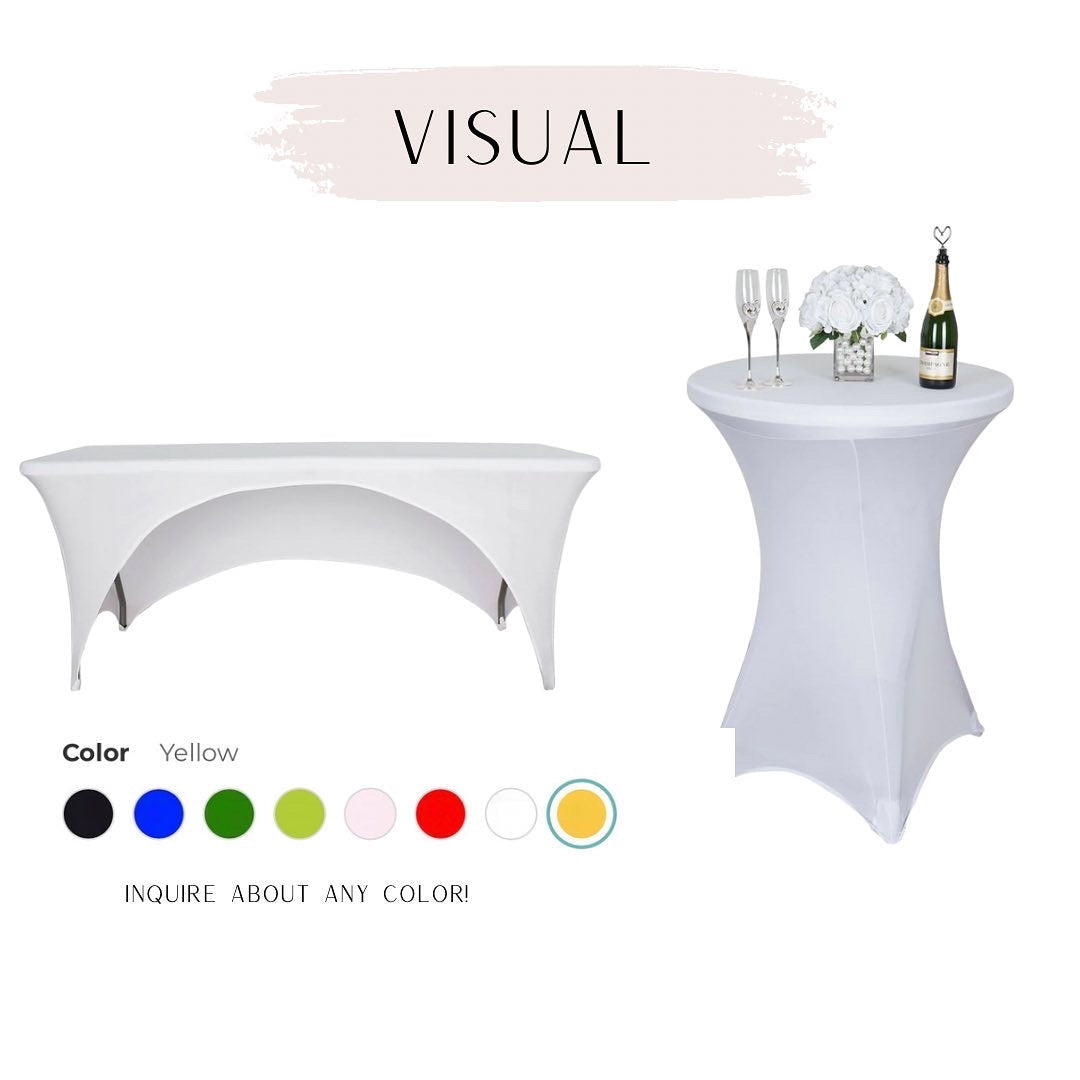 6 ft rectangle/cocktail stretch spandex fitted table cover