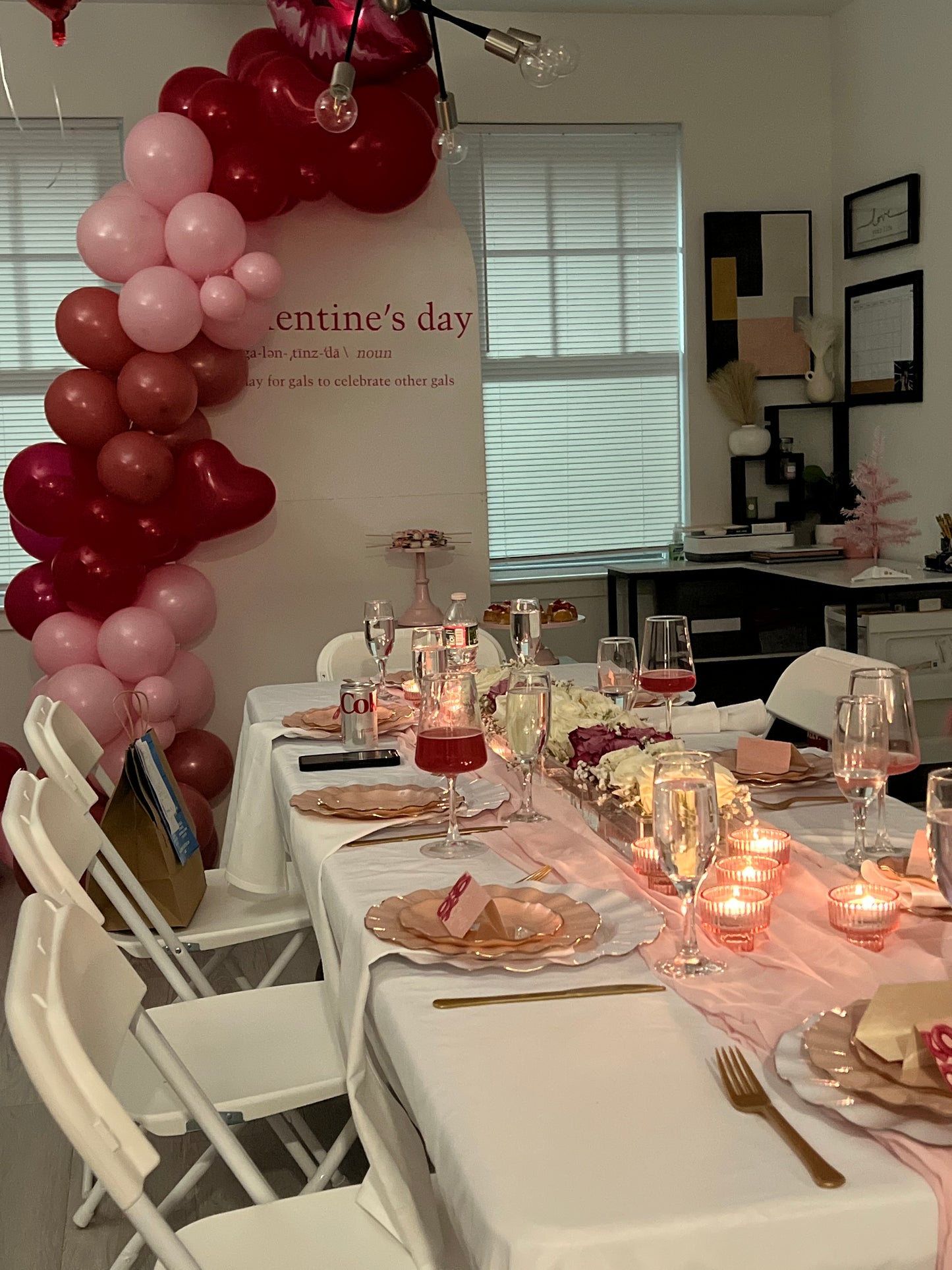 galentine dinner bundle with custom decal & menus