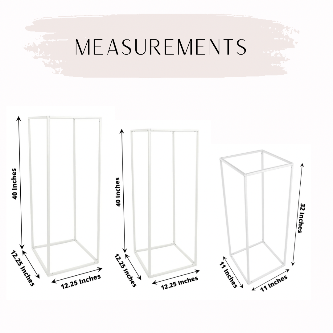 white frame stands (set of 3)