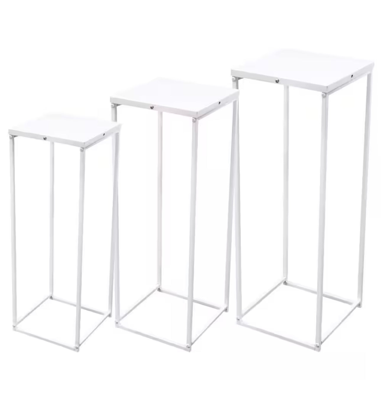 white frame stands (set of 3)