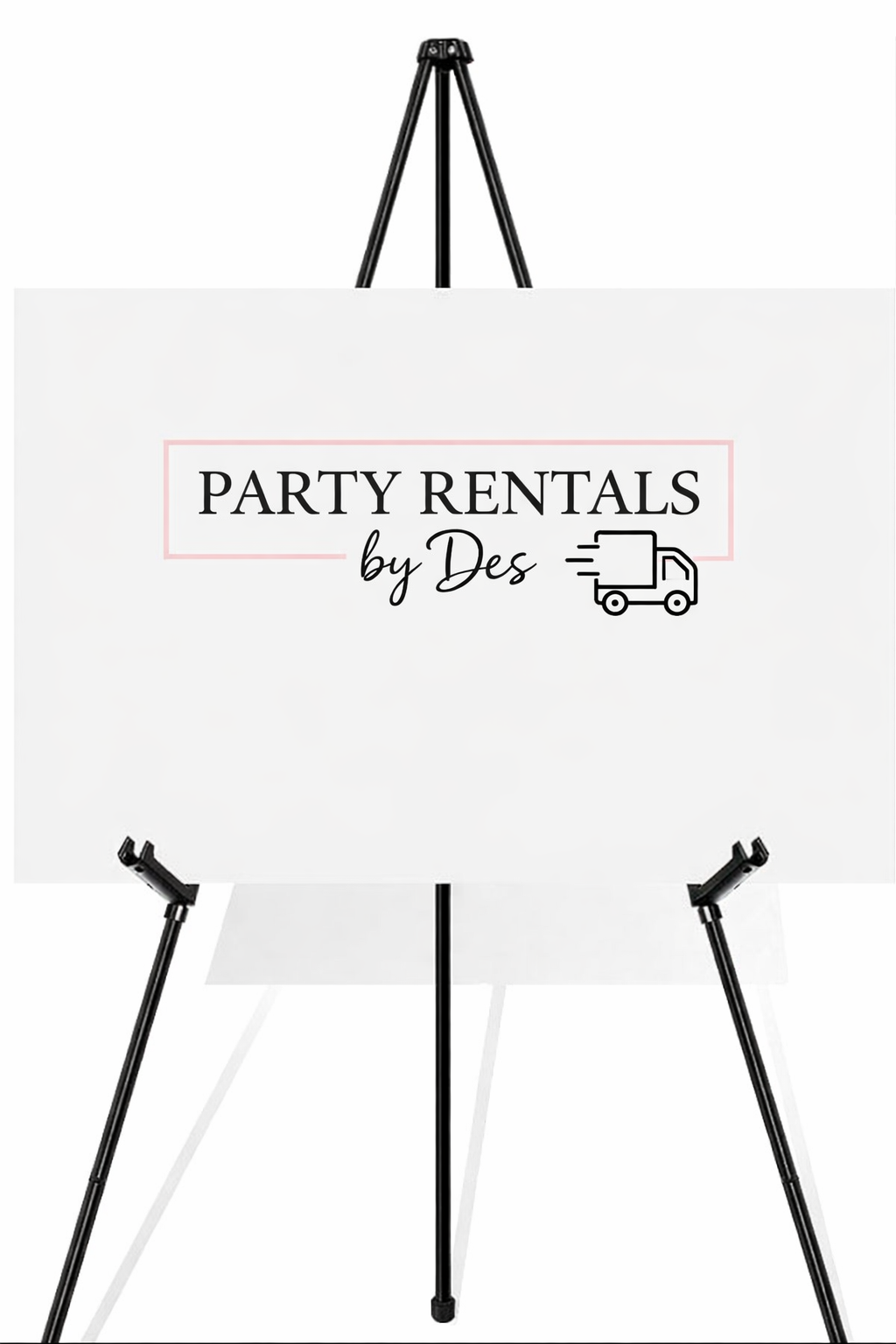 63” custom signage & stand