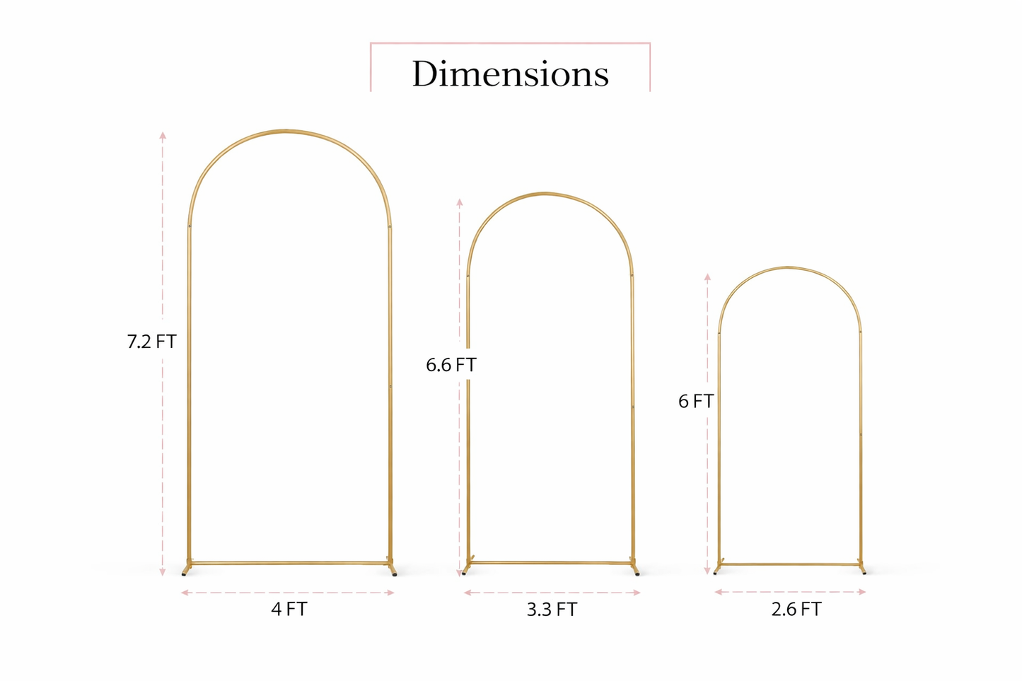 classic metal arch ( set of 3)