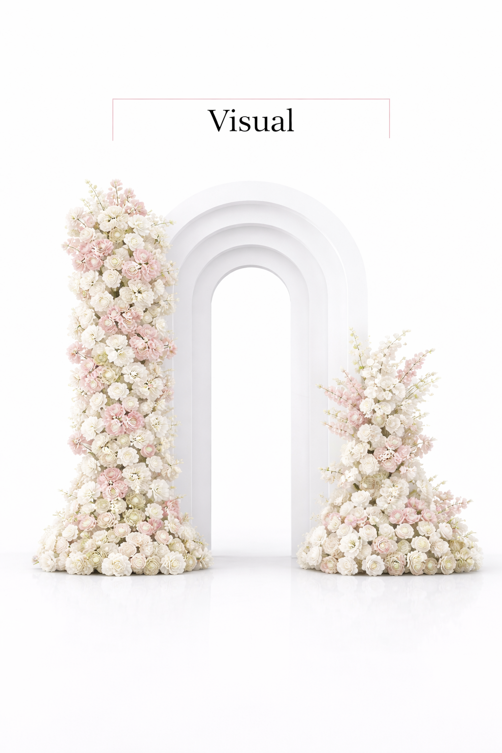 white/ blush floral arch